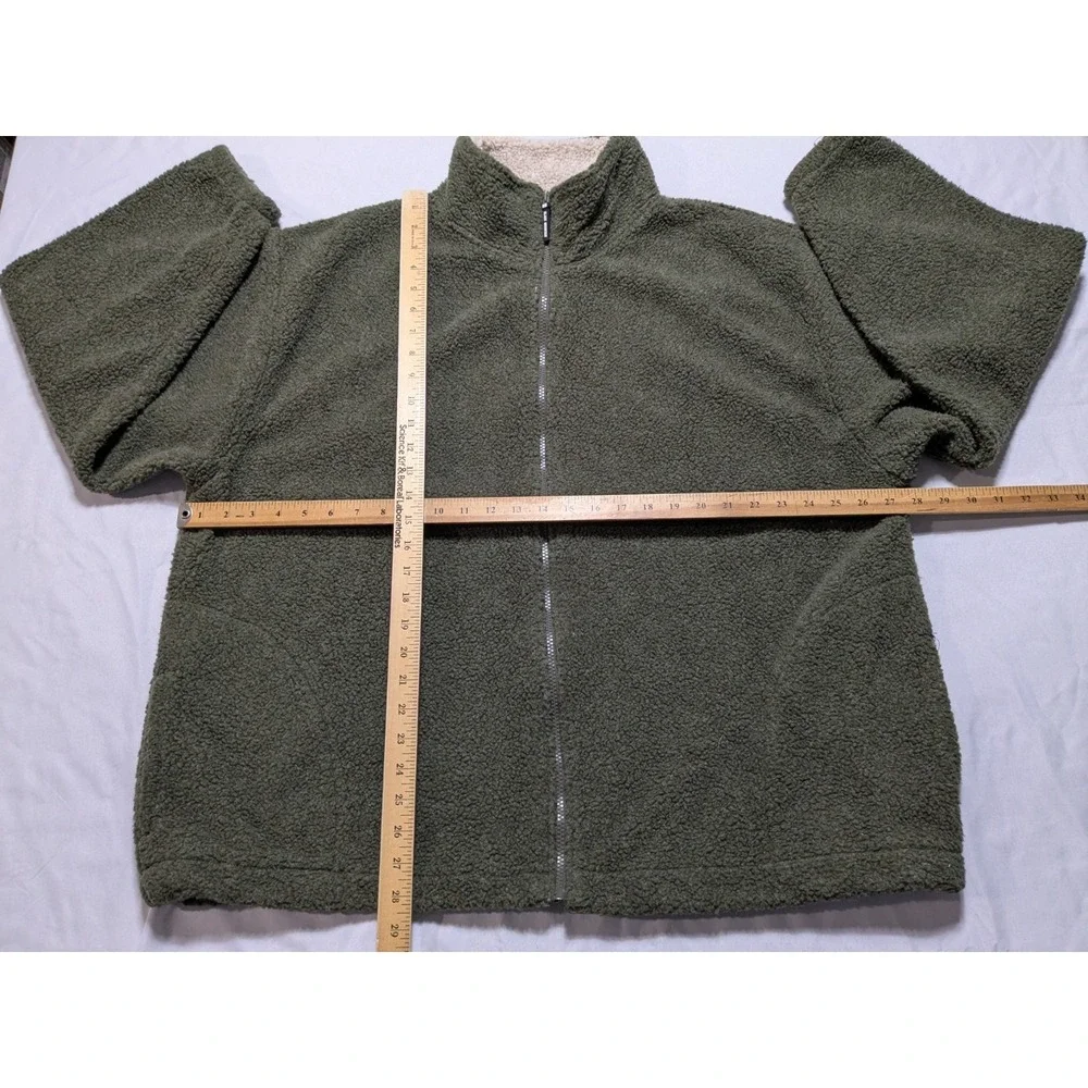 Black‎ Mountain Fleece Full Zip Mock Neck Green Jacket  - Men XL Made In USA - Picture 6 of 16